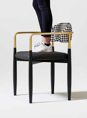 轻奢桌餐椅现代简椅子凳子家用背书YNK靠椅化妆椅休闲扶约手椅