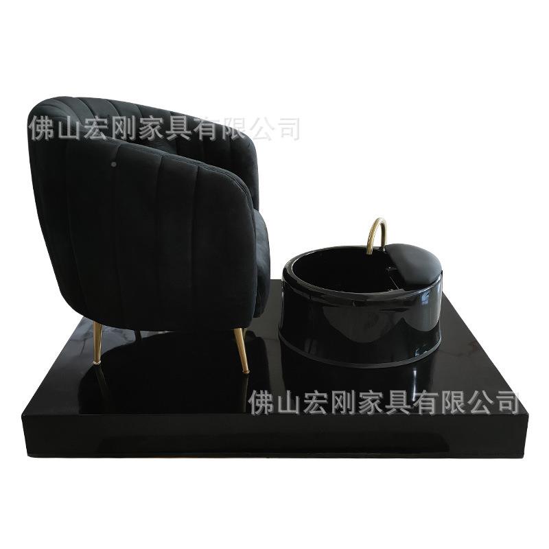网红甲沙沐足椅足发足浴沙发疗美脚无品牌/ 玻璃钢底座亚克力沐美