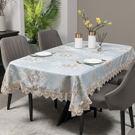 欧式高级感茶几桌布，长方形椭圆形正方形蕾丝布艺，茶几台布餐桌布
