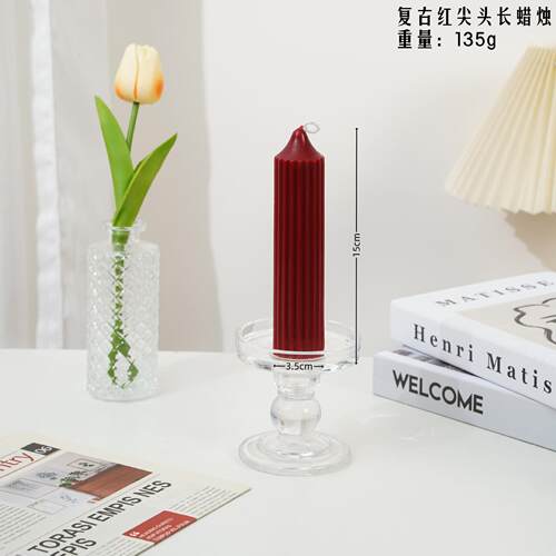 复古红色大豆香薰蜡烛套装蜡片