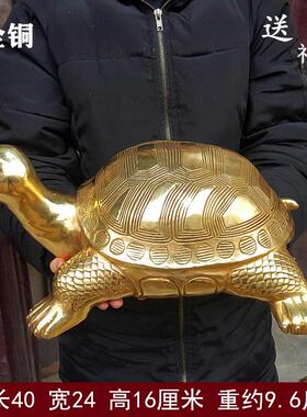 纯铜乌龟摆件金钱龟寿龟周岁踩龟装饰品大号家居店铺办公室开业送