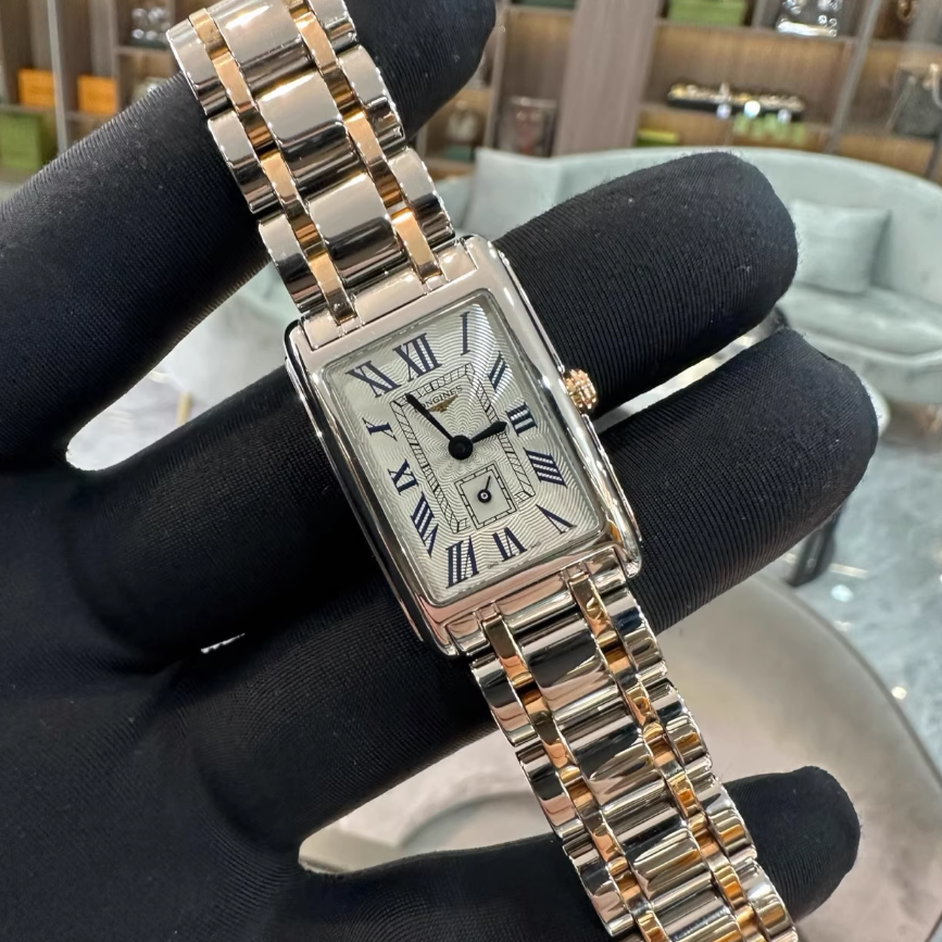 全套[9.8新]浪琴黛绰维纳系列钢18K金石英手表女表L5.255.5.71.7