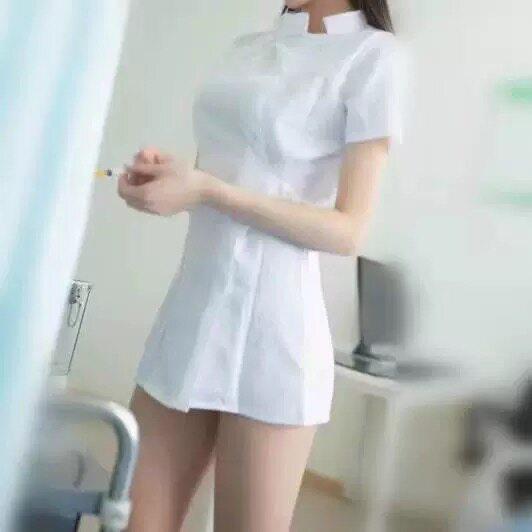 大尺码护士服直播穿粉白甜美护士套装主播上镜制服性感游戏表演套