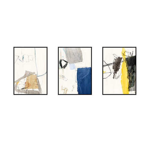 现代北欧风格客厅装饰画水彩抽象挂画个性创意卧室床头壁画晶瓷画