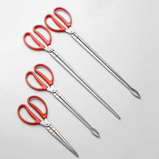 9WOR不锈钢火钳夹家用捡垃圾拾物器环卫工长柄厕所夹子加长碳钳子