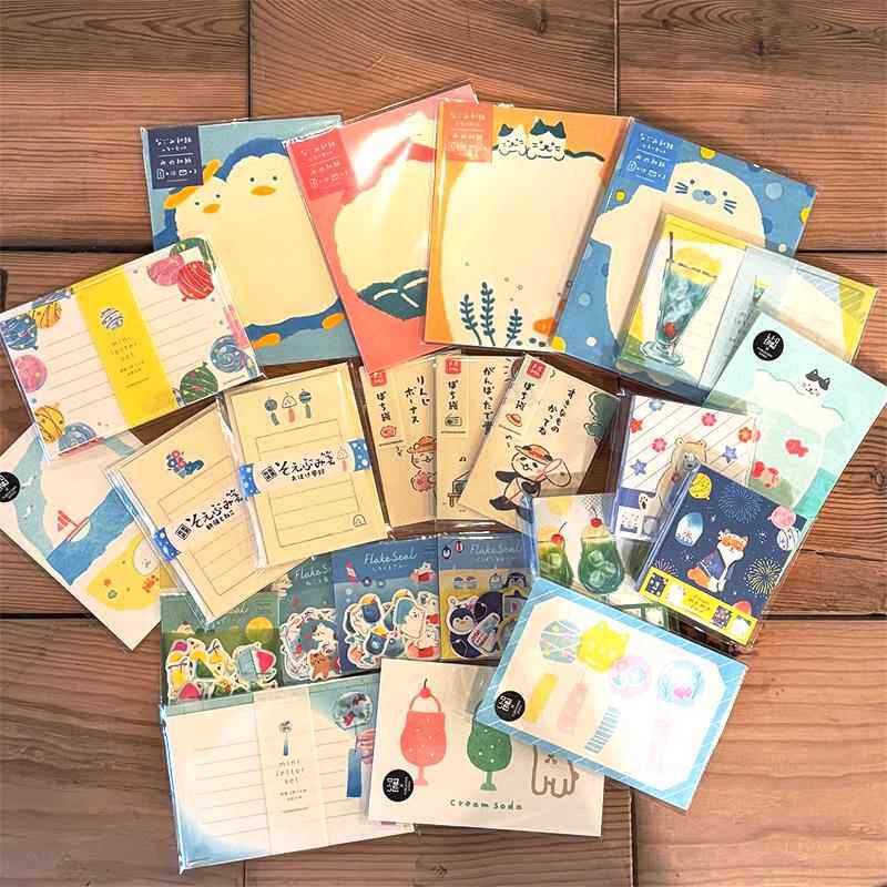 日本古川纸工夏季限定新品动物苏打便签本 贴纸 迷你红包