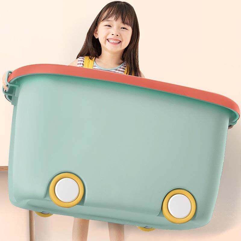 加厚塑料收纳箱带轮子待产用品新生婴儿产妇衣服无异味新款整理盒