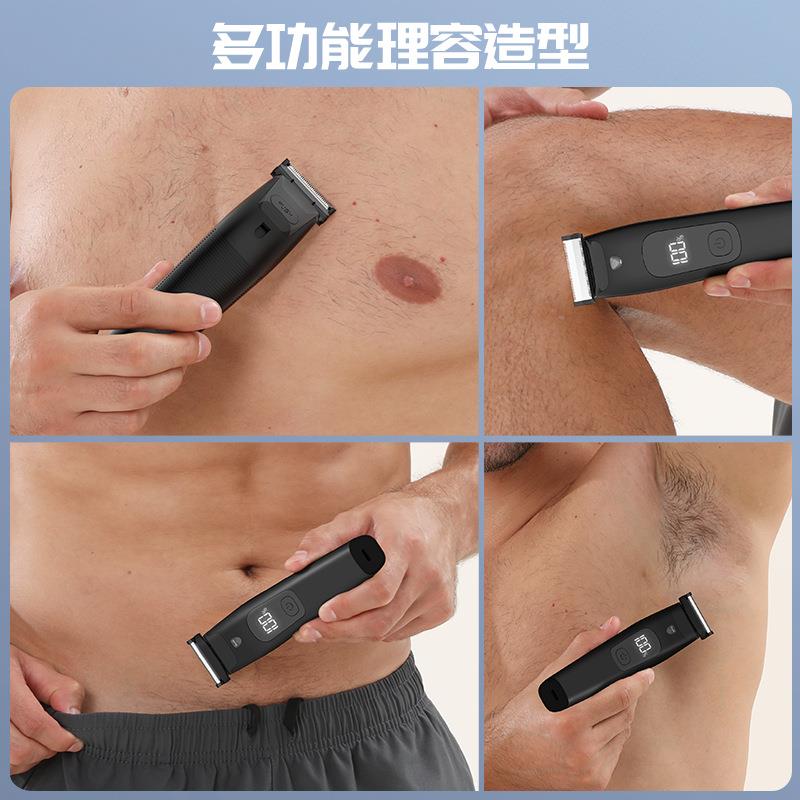 新款直销跨境体毛修剪器USb防水数显男士电动剃须刀女士腋下私处
