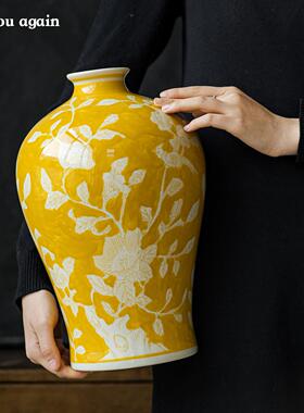 宋氏美学花瓶复古陶瓷摆件高级感鲜花干花插花专用客厅餐桌装饰品