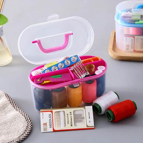 Hand-sewing repair tool portable sewing kit storage box stur