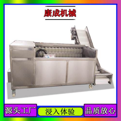 云南黑玛卡清洗机 毛刷式天麻清洗机 自动进出料材清洗机