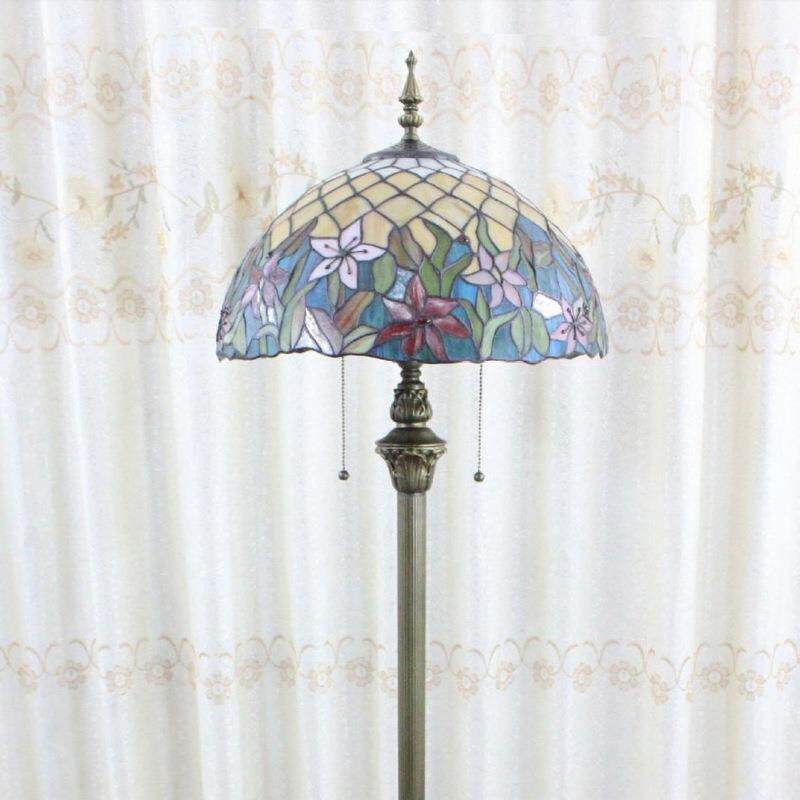蒂凡尼彩色玻璃落地灯客厅卧室喂奶床头灯欧式复古蓝色巴洛克