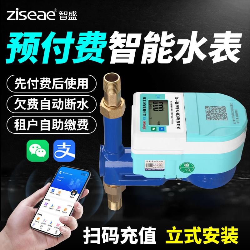 智能预付费水表扫码蓝牙充值全铜4分6分出租房冷热4G立式水表