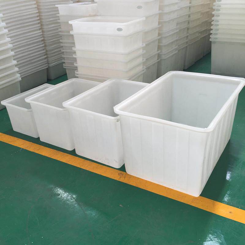 食品级牛筋料塑料方箱 耐酸碱方形白色90L塑胶水箱隆飞生产厂家