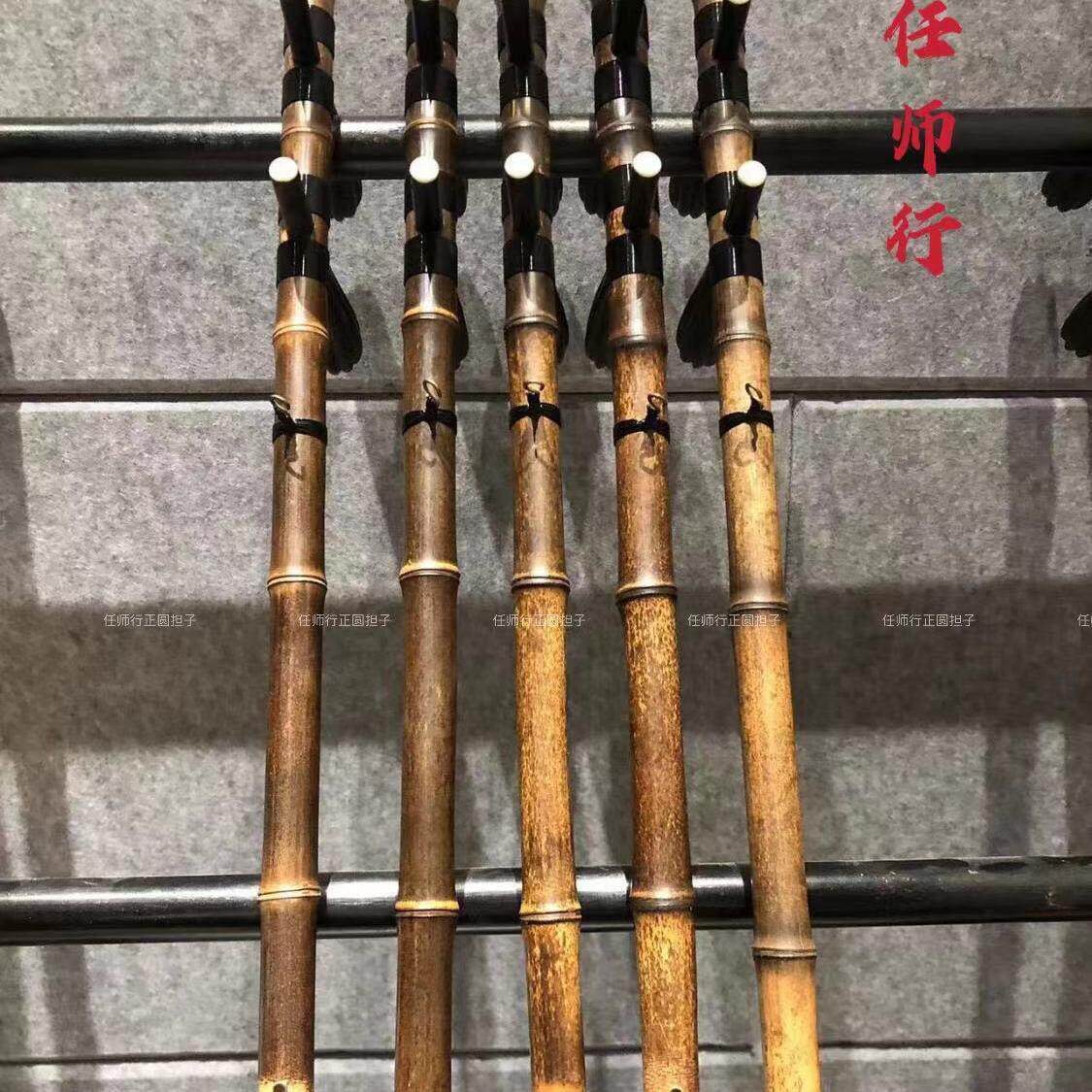 手工紫竹京胡琴杆带轴娃娃调正圆京胡担子西皮青衣大二黄黄杨轴