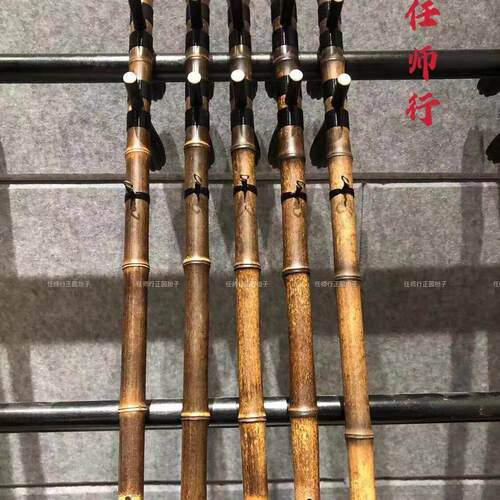 手工紫竹京胡琴杆带轴娃娃调正圆京胡担子西皮青衣大二黄黄杨轴