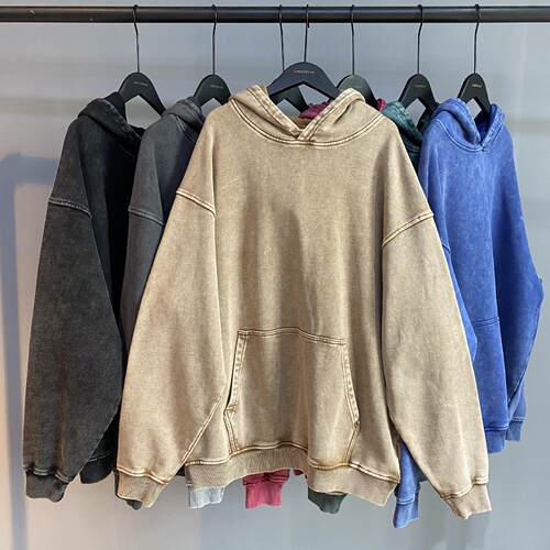 Men's Basic Washed Cotton Hoodie, Soft Fabric, Casual