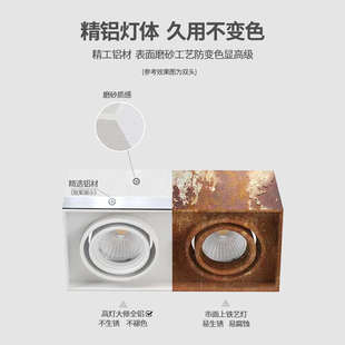 全铝明装斗胆灯长四头射灯吸顶免开孔无主灯4头cob防眩多头灯高