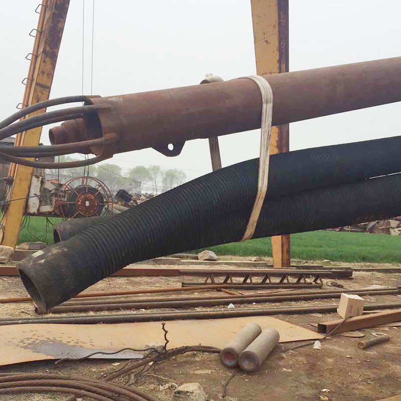 大口径法兰橡胶管黑色钢丝胶管吸水吸砂管耐高压抽水管法兰泥浆管