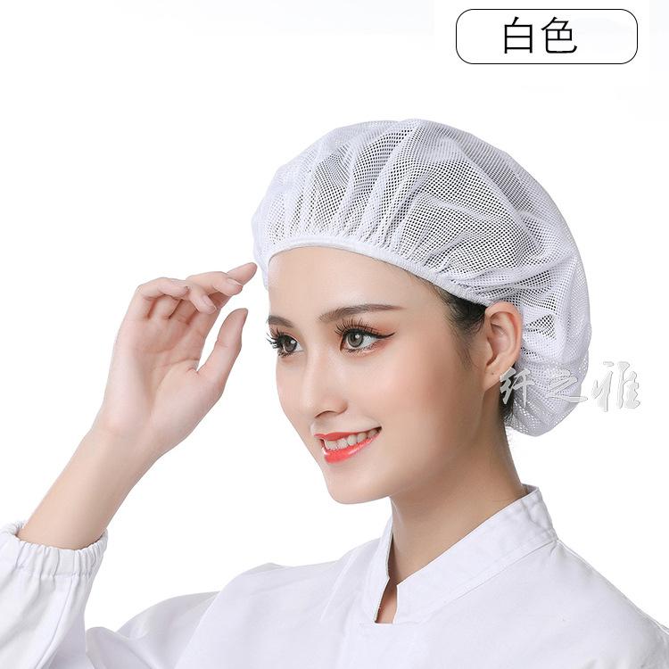 无檐厨师松紧厨师帽食品网帽专用包头发帽子圆形防油烟厨房透气女