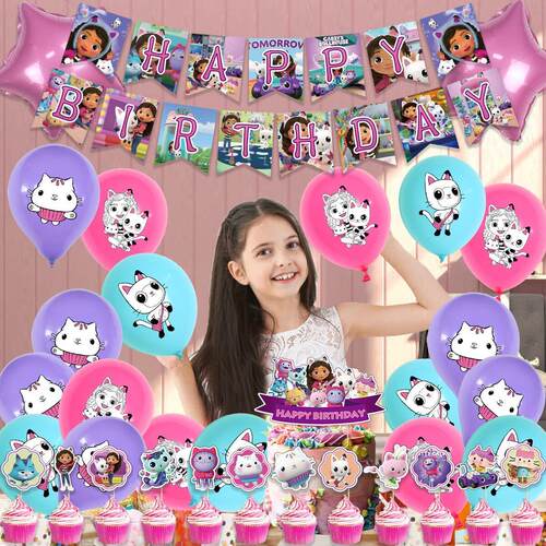 Gabby Dollhouse Pink Purple Number Balloon 1 2 3 4 5 st Girl