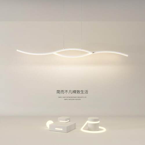 极简一字餐厅吊灯北欧设计师款现代简约创意长条吧台餐桌中山灯具