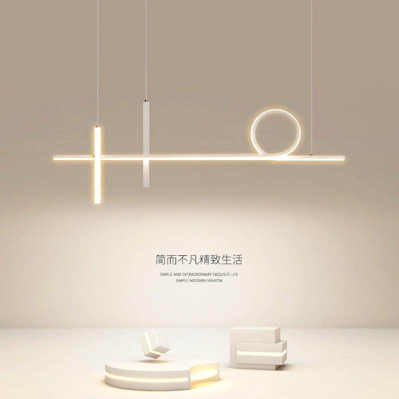 led现代简约创意客厅灯吧台一字长条饭厅餐桌饭厅灯吊灯中山灯具