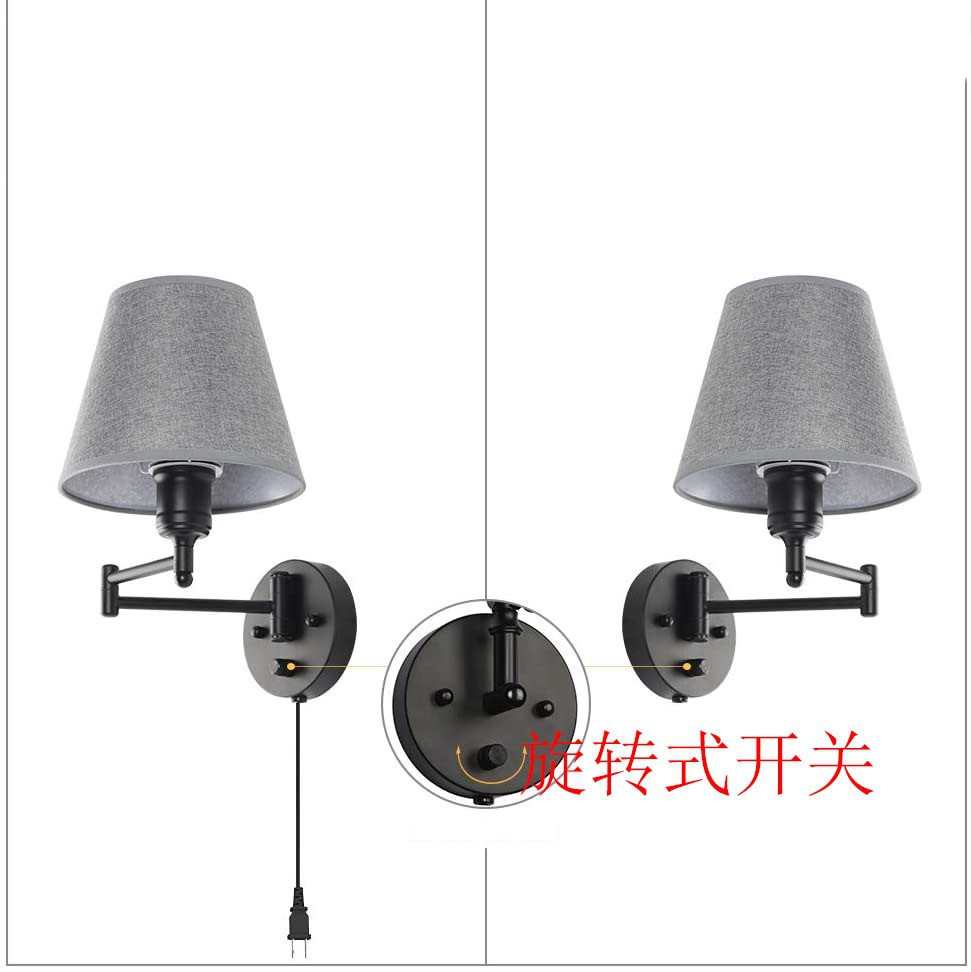 壁灯+ 挂灯灯具插铁壁美式田园复古艺床头灯头式创意过道 楼梯