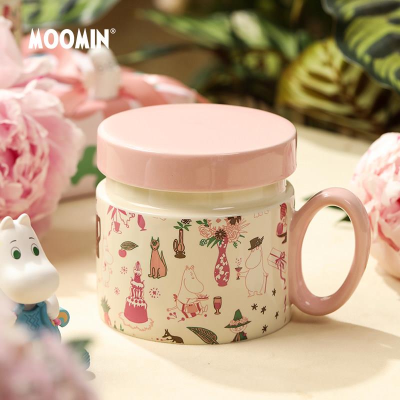 芬兰Moomin姆明陶瓷马克杯带盖可爱花茶杯茶滤杯子高颜值水杯礼物图片
