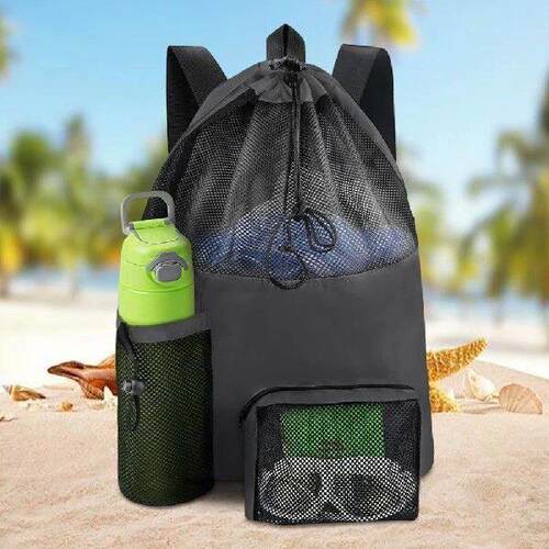 Swim Bag Mesh Beach Bag Multipurpose Beach Backpack for