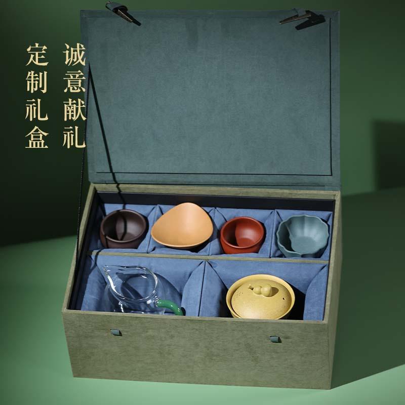宜兴厂家直销茶具套装创意葫芦盖碗原矿紫砂杯套组纯全手工泡茶杯