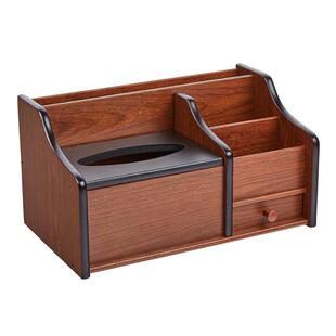 办公室木质多功能笔筒收纳盒创意纸巾盒卫生纸盒茶几高档书桌面摆