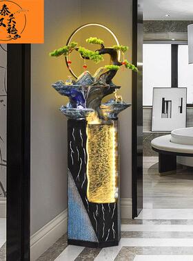 秦汉天溪新中国风流水喷泉家居客厅地板装饰摆件景观办公室开业典