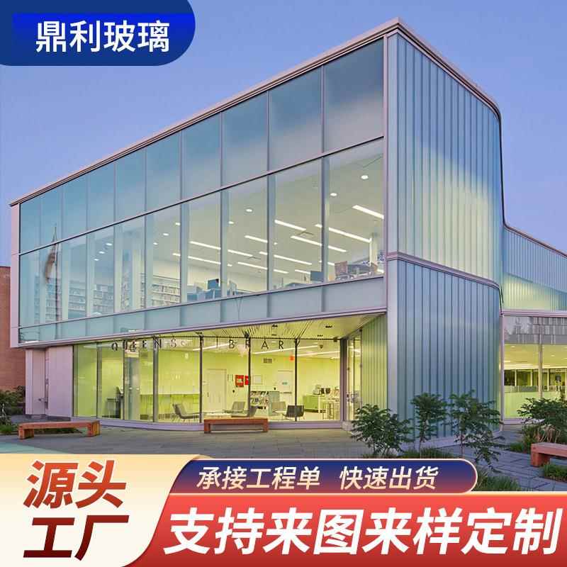 玻璃幕墙百叶窗遮阳楼梯阳台护栏落地窗酒店钢化玻璃弯钢厂家直营
