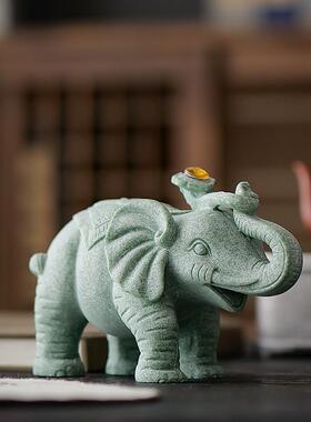 直销新款知北青砂石茶宠摆件精品平安如意象桌面客厅鱼缸造景招财