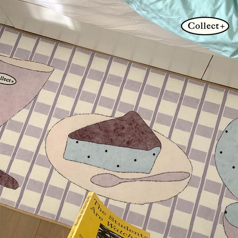 艺术收藏夹 原创插画地毯卧室韩式可睡可坐床边毯客厅夏季可机洗