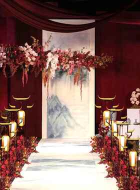 新灯中式婚庆布置唐FOD道具婚礼灯光宫灯路引汉仿古铁装艺笼摆件