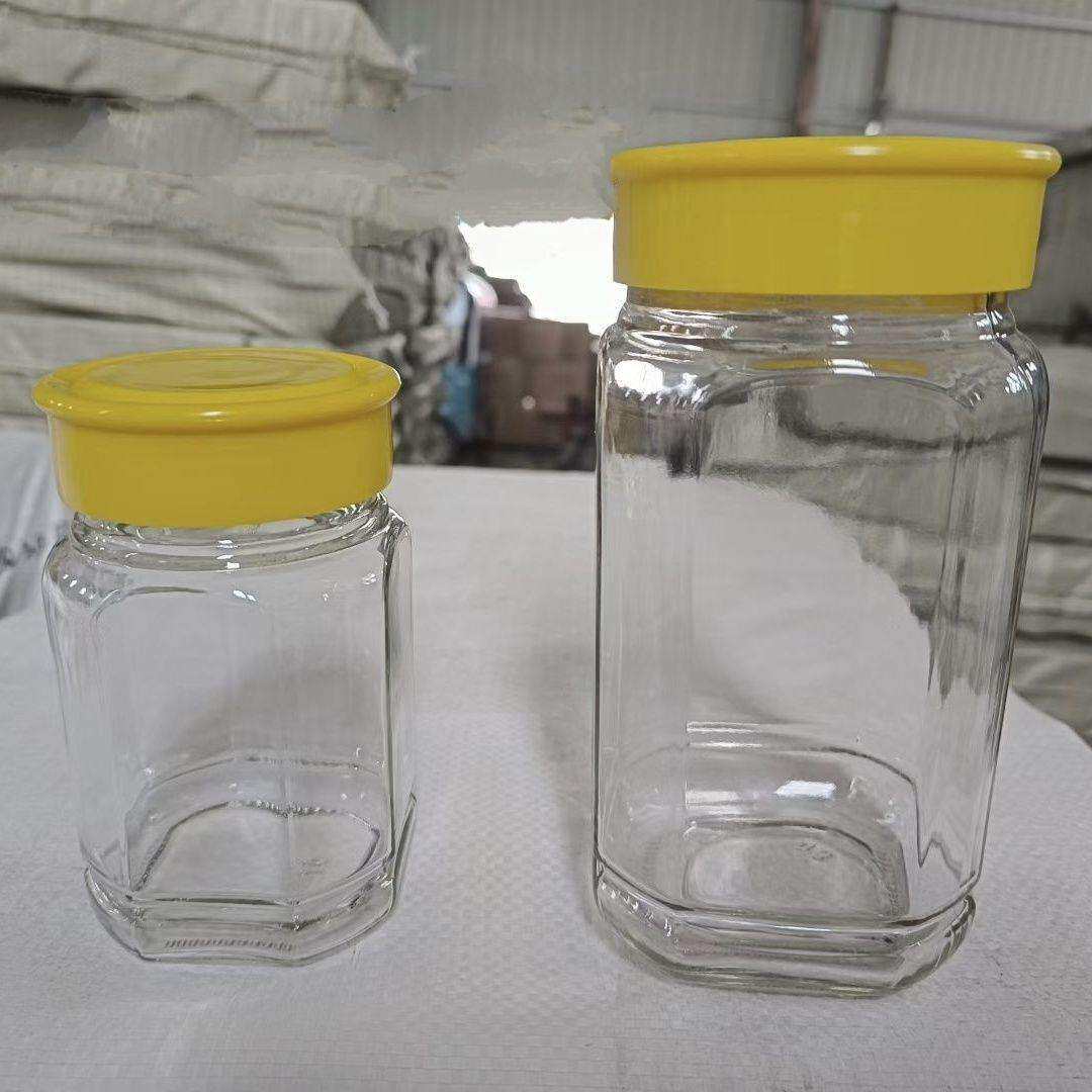 八角玻璃密封罐2斤1斤玻璃罐装蜂蜜高档家用食品级专用罐蜜蜂