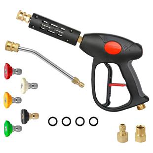 M22高压清洗枪 英寸延长替换杆带5个喷嘴头3 8英寸快接 4000PSI