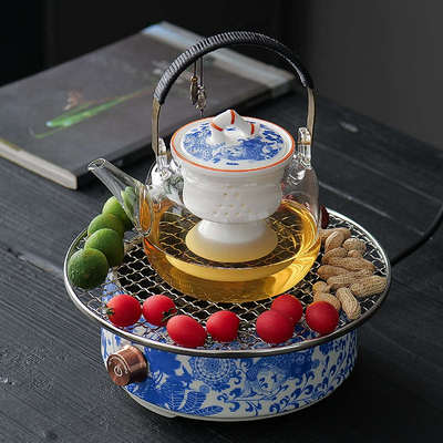 围炉煮茶烤火炉家用室内茶具套装新款煮茶器煮茶炉电陶炉器具全套