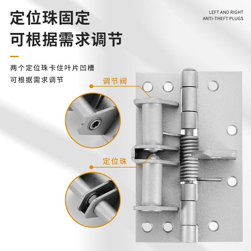 加厚弹簧合页自动关门多功能闭门器4寸回弹缓冲合页铰链90度定位