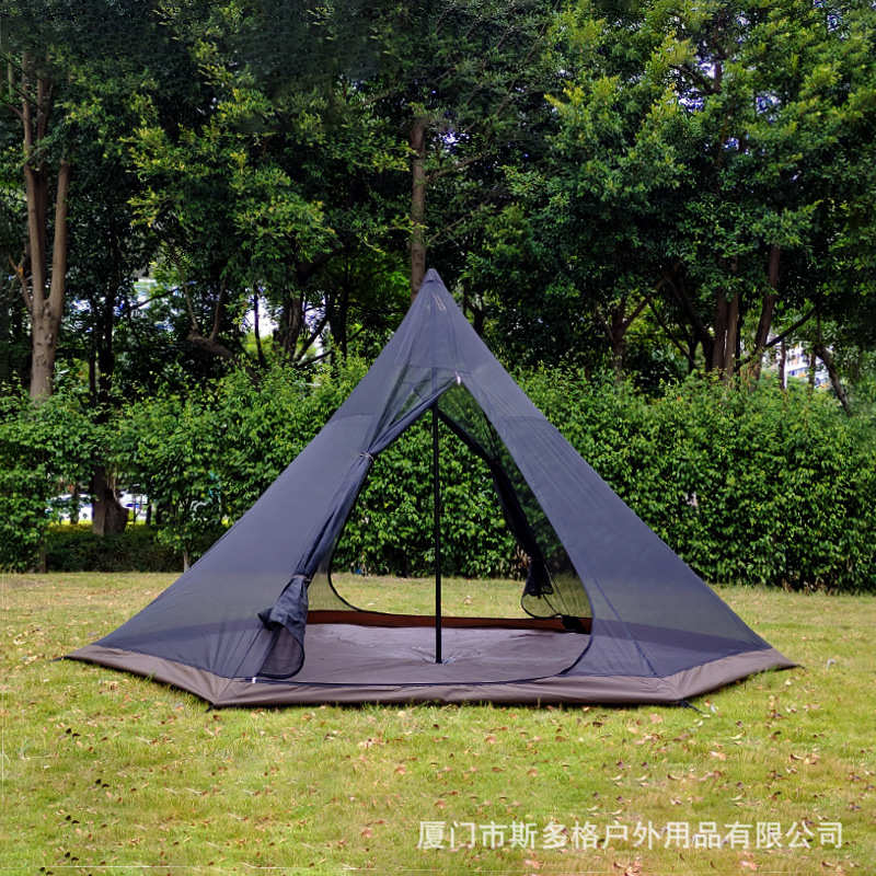 族幢花台方向机柱丰富帐篷户外露营黑胶印第安便层3-4人防晒防雨