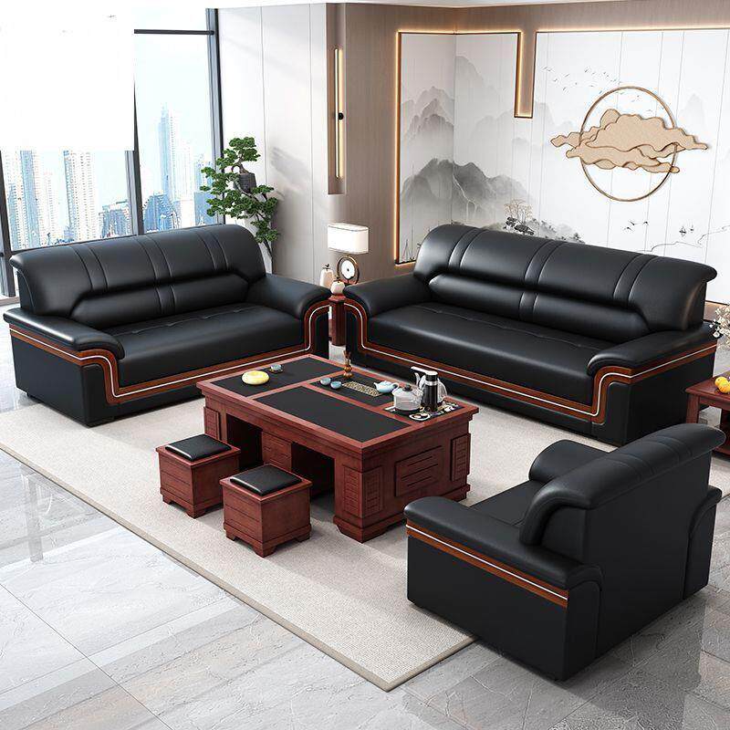 现代简约办公沙发高档家居家具客厅接待简易三人位办公室茶几组合