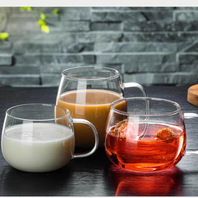 厂家直购耐热玻璃杯 圆趣杯 泡花茶杯办公家用咖啡水杯大肚杯子