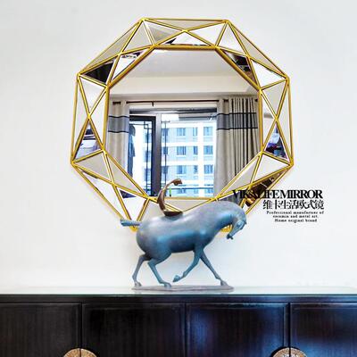 欧式法雕式复古浴室镜轻奢卫间壁镜挂子生LST玄关壁炉拱形花装饰