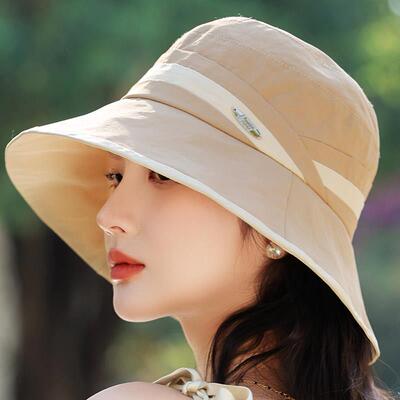 遮白发帽子女款2026新款薄款韩版潮春夏季防晒遮阳盆帽渔夫帽布帽