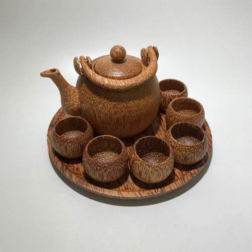 椰子木茶杯木质茶具套原木茶杯壶椰树椰壳工艺品特色旅游工艺品