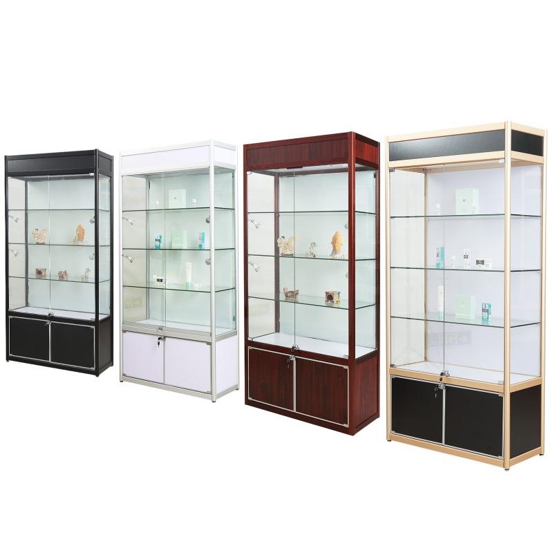 展示柜珠宝柜玻璃展柜钛合金展示柜家用透明防尘柜子酒柜带锁