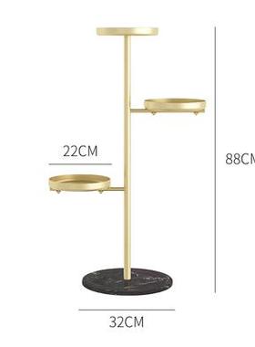 高档架北欧花架客厅饰装花几简约落地式轻奢多层置盆物室内大理石