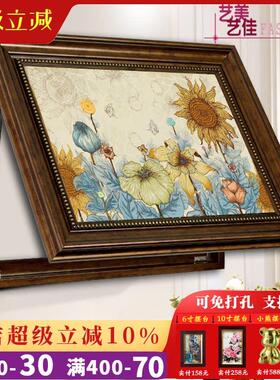 电表箱装饰画 画可推拉液压上翻美式欧式遮挡配电箱总开 关弱电箱
